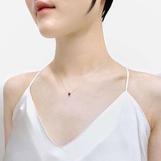 一粒天然石ネックレス ルビー(NK18-222-RB) | KAORU | JEWELRY