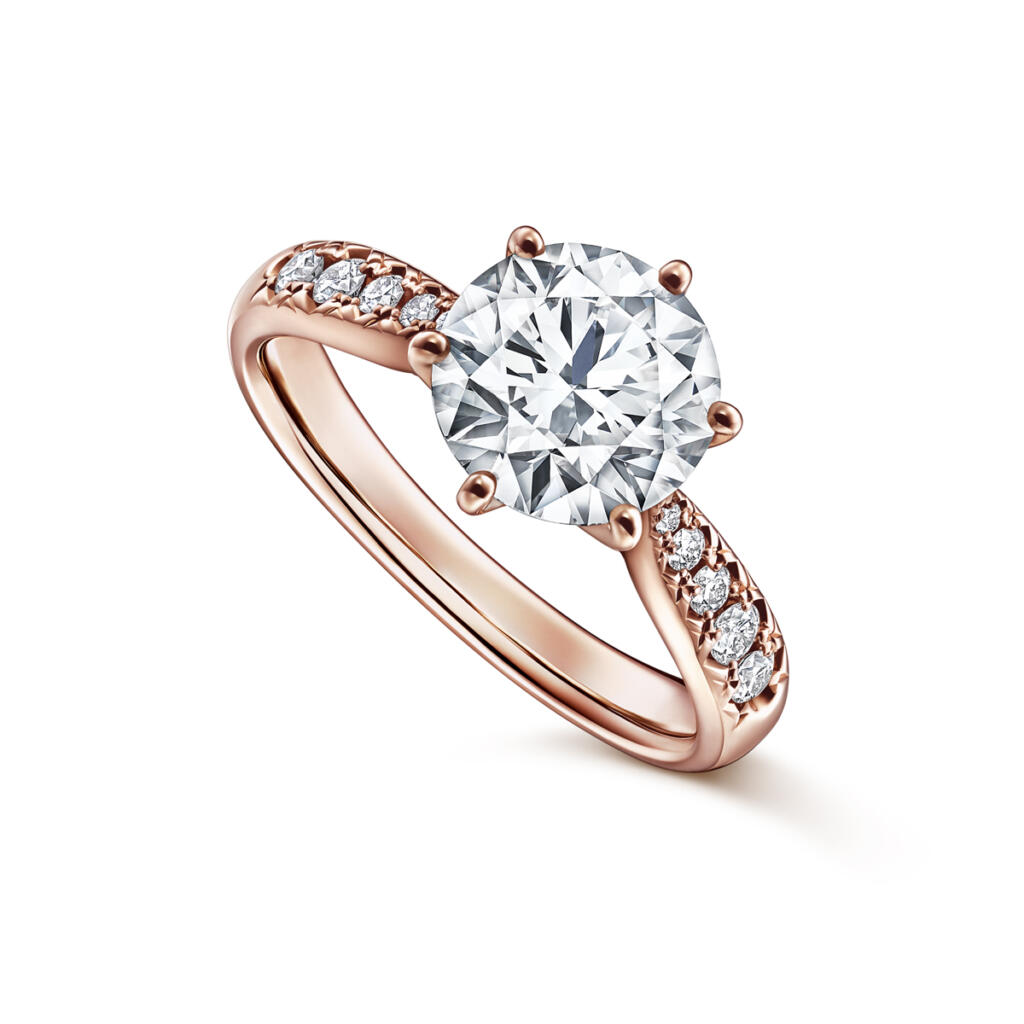 PIACERE Solitaire Pave Ring